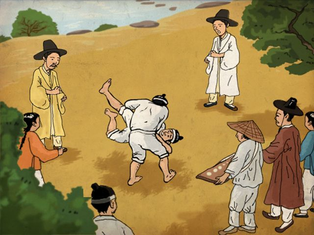 1. 단오날에 씨름 구경하는 모습_출처 스토리테마파크.jpg