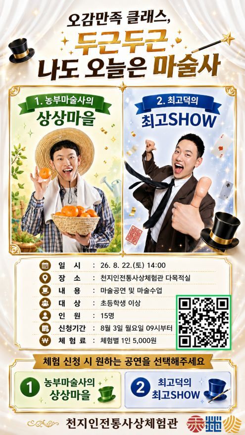 영주-4-4 천지인전통사상체험관 8월 프로그램 오만만족 클래스 나도 오늘은 마술사 홍보 포스터.jpg