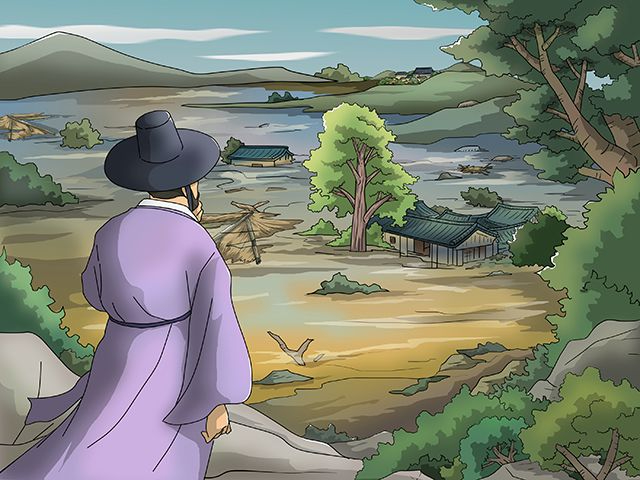 사진4. 홍수에 잠긴 민가의 모습_출처 스토리테마파크.jpg